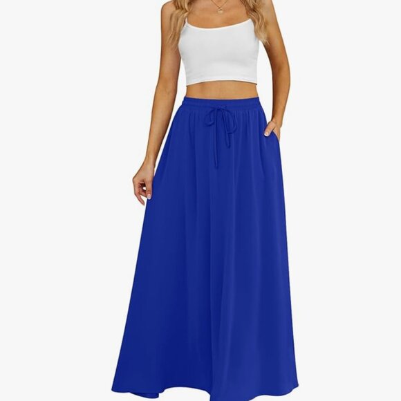 Yincro // Flowy High-Waisted Maxi Skirt with Pockets (M - Cobalt Blue) *NWOTs* - Picture 2 of 8